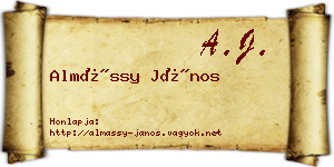 Almássy János névjegykártya